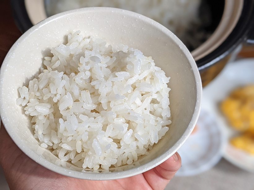 植田自然栽培米のご飯