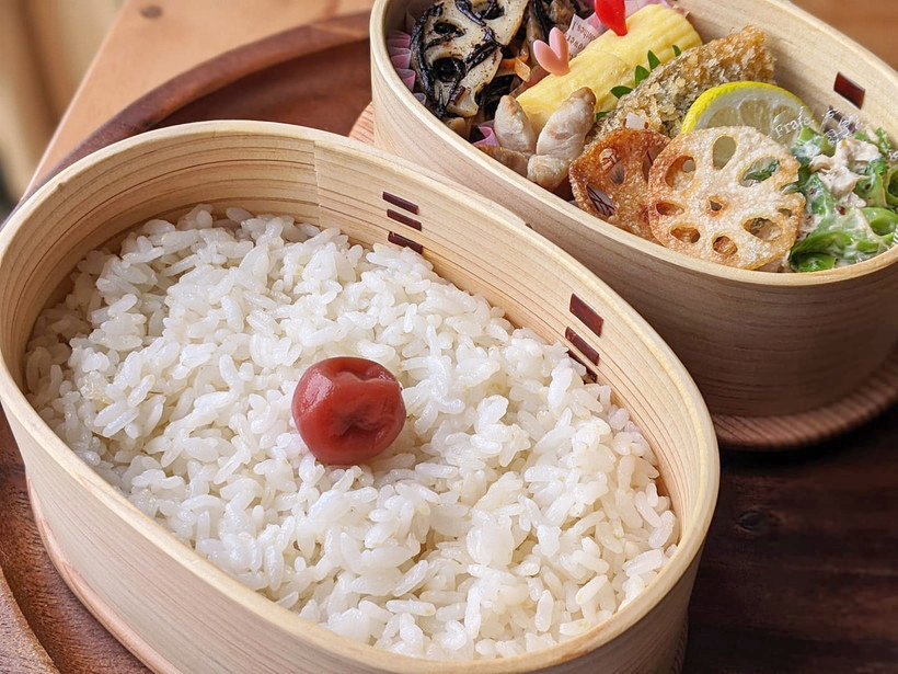 自然栽培米の弁当