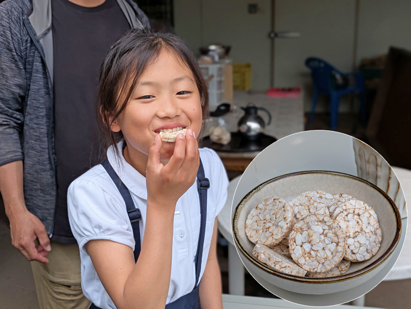 自然栽培玄米ぽんせんを子供が食べる